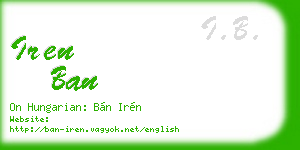 iren ban business card