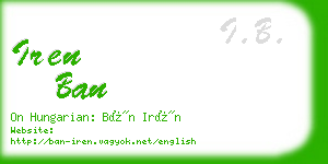 iren ban business card